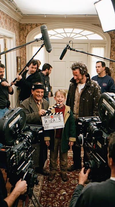 Кадр со съемок «Один дома»