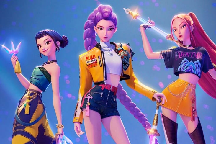 Кадр из мультфильма «Кейпоп-охотницы на демонов»